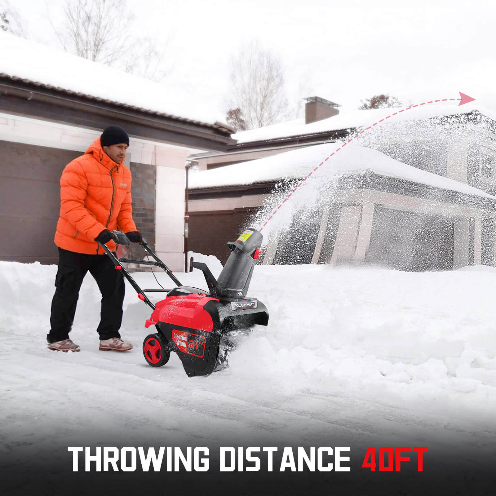 80V 21'' Single Stage Cordless Snow Blower HB2801&HB2802