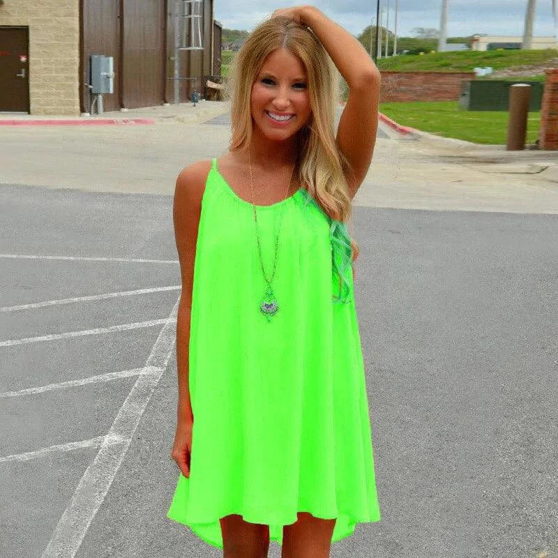 Seaside Dream Chiffon Sundress - Effortless Elegance for Sunny Days