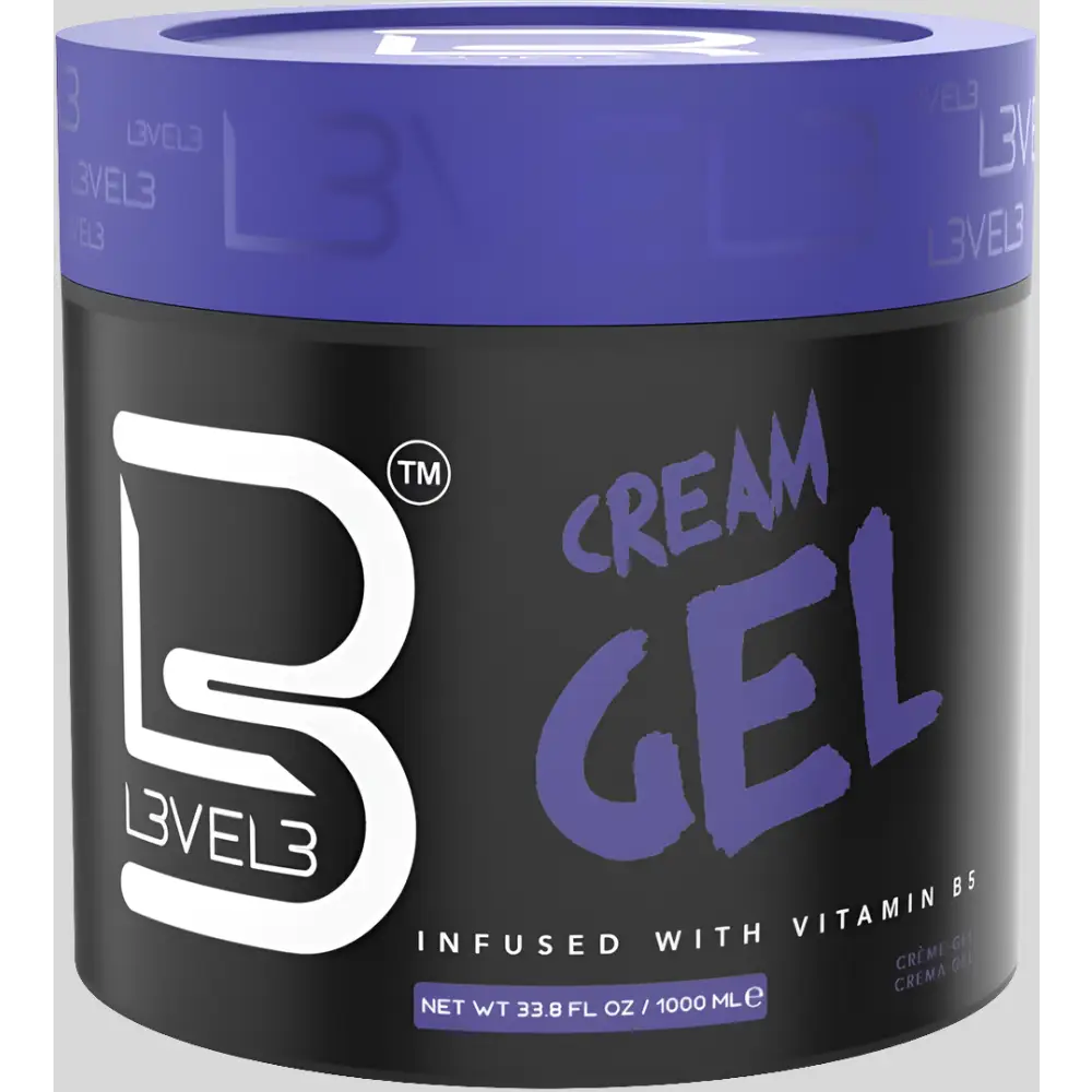 L3VEL3 Cream Gel 1000ml Vitamin Infused Hair Gel For Medium Hold And Lasting Shine For All Hair Types