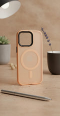 luxury phone cover Generic for Magnetic Luxury Matte Shockproof Translucent Armor Case for iPhone 15 14 13 Pro Max Plus Hard PC Bumper Cover Pink
