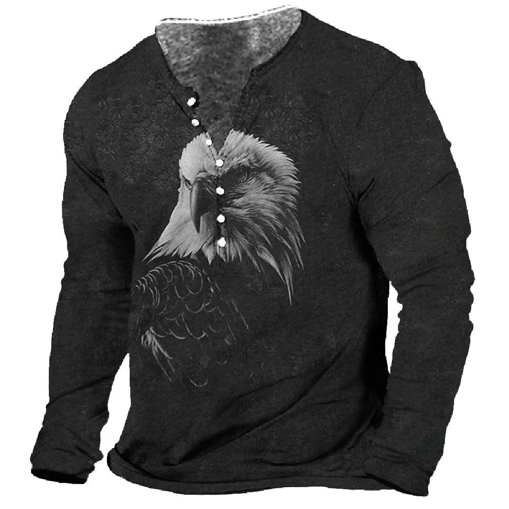 Vintage Eagle Motorcycle Print Men's Tee - Harajuku Streetwear Design