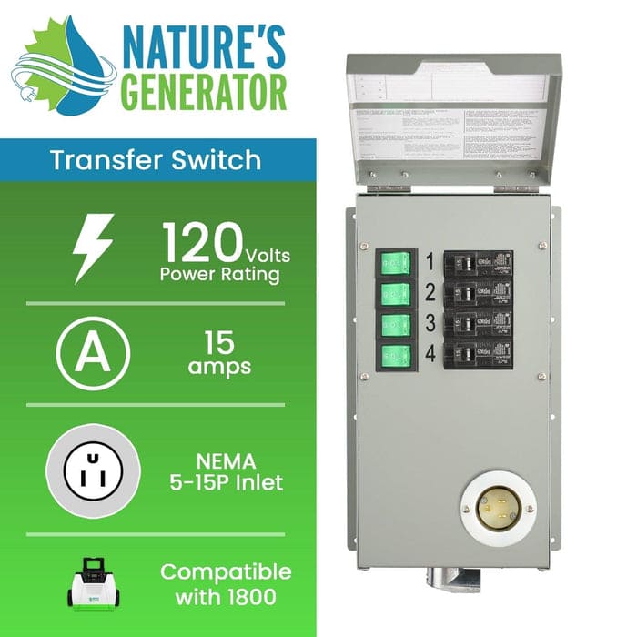 Refurbished - 120V 15A 4-Circuit Non-Automatic Transfer Switch
