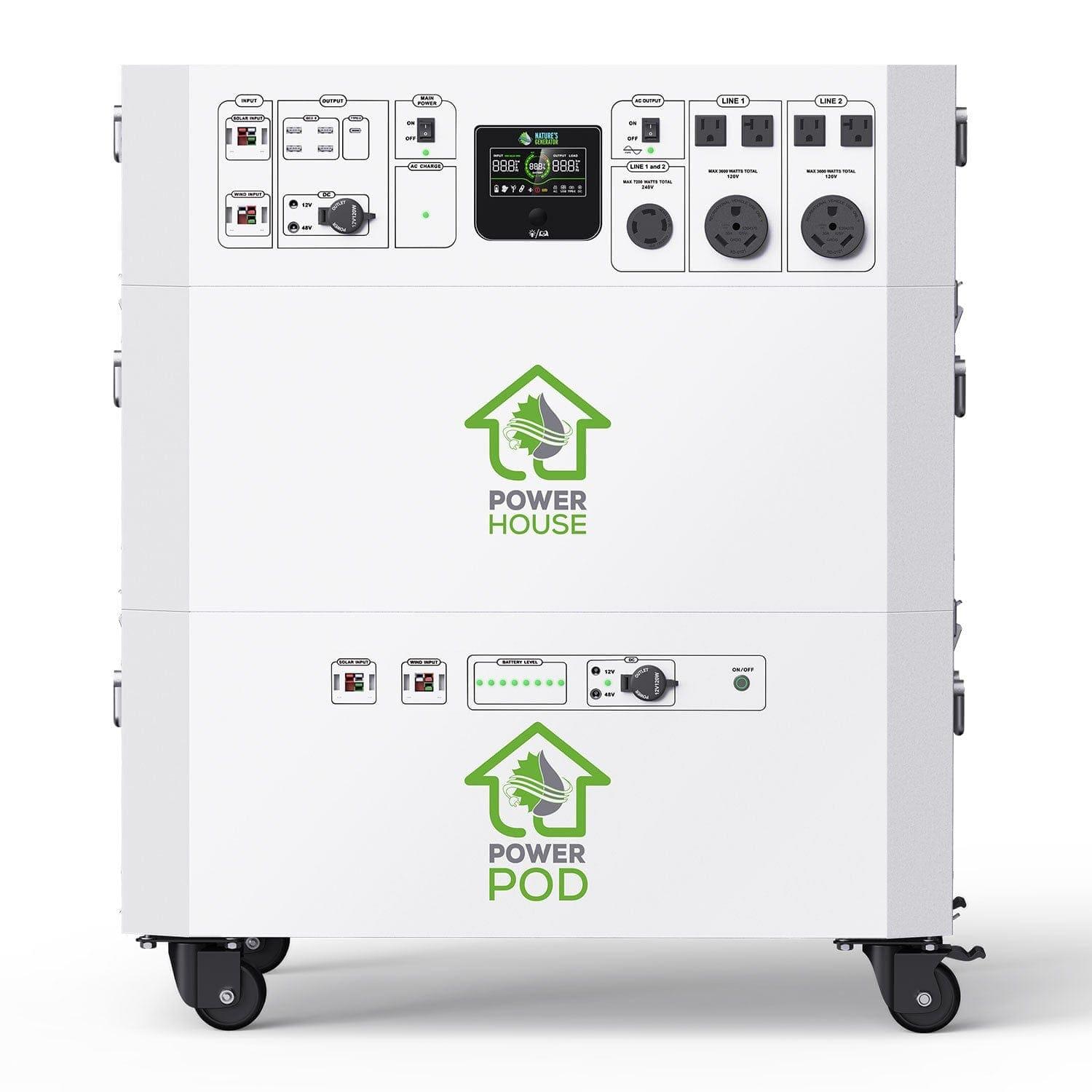 Nature’s Generator Powerhouse with Solar Panel and Transfer Switch