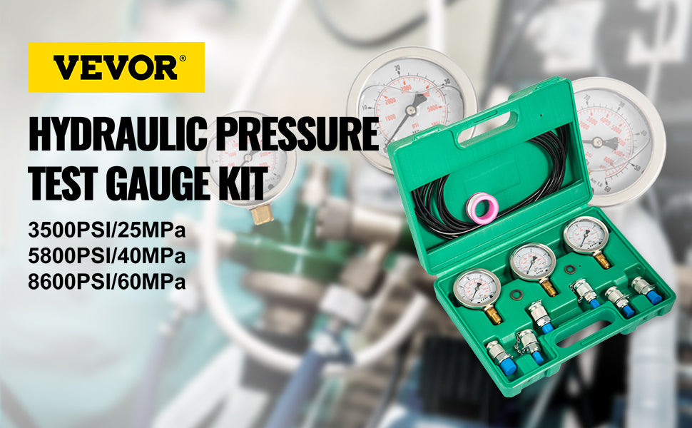 Hydraulic Gauge Test Kit: 0-60Mpa Precision Measurement Tools in a Portable Case - Optimized for Superior Excavator Performance