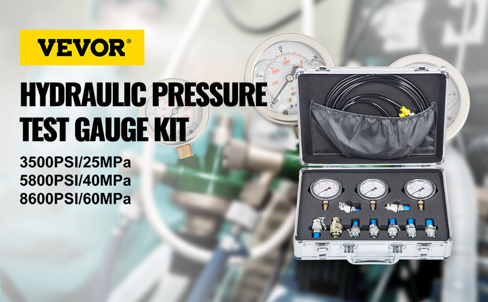 Portable 0-60Mpa Hydraulic Pressure Gauge Test Kit with Digital Manometer for Accurate Measurements and Easy Excavator Maintenance
