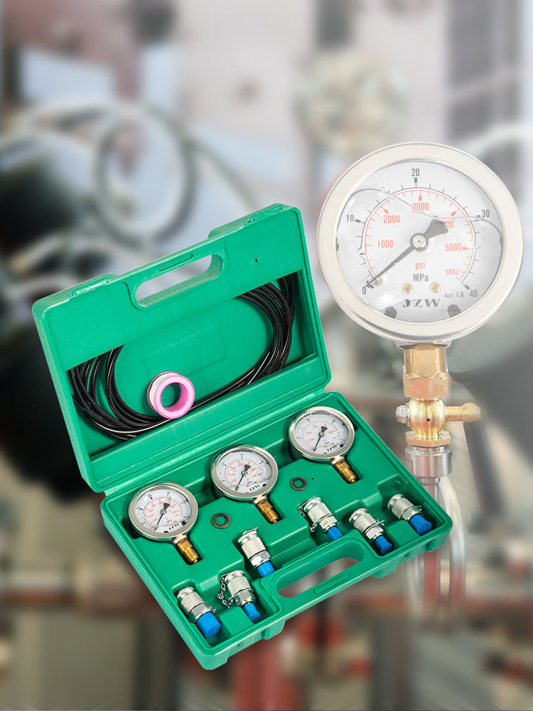 Hydraulic Gauge Test Kit: 0-60Mpa Precision Measurement Tools in a Portable Case - Optimized for Superior Excavator Performance