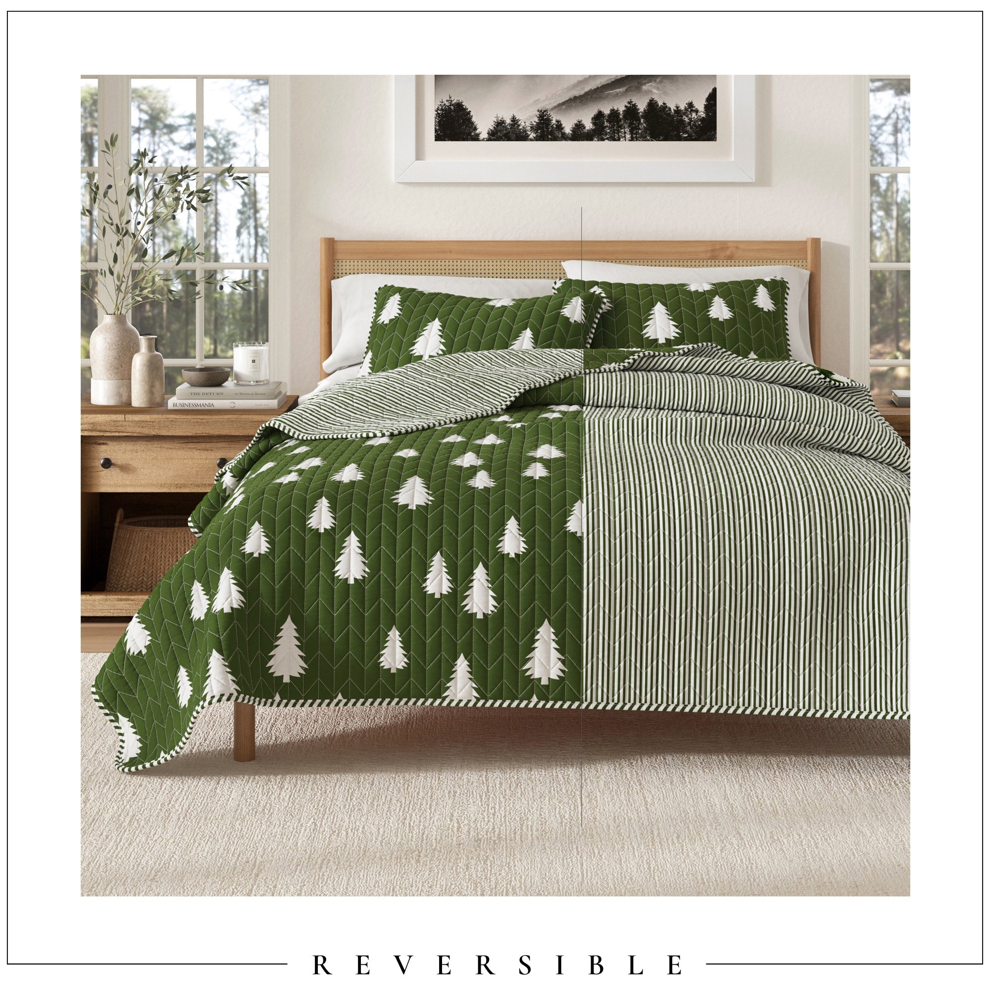 3 Piece Lodge Printed Quilt - Arrowhead