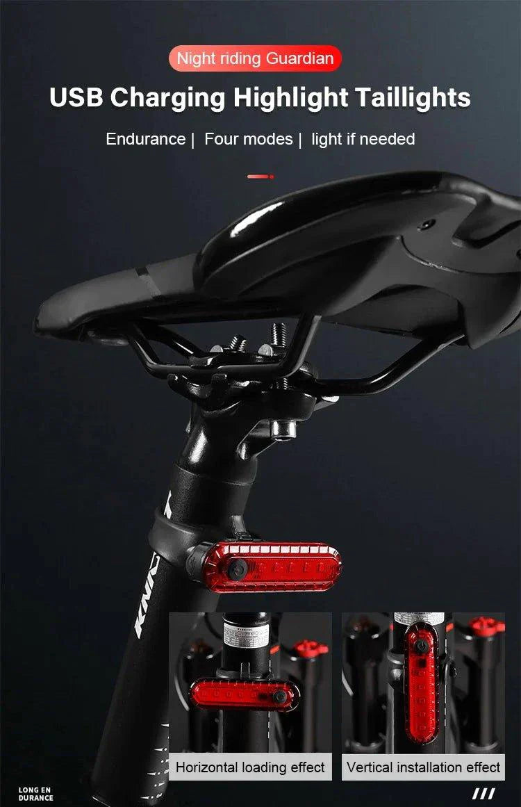 Rear Bike Tail Light USB Rechargeable Red Ultra Bright Taillights Fit On Bicycle Easy to Install for Cycling Safety