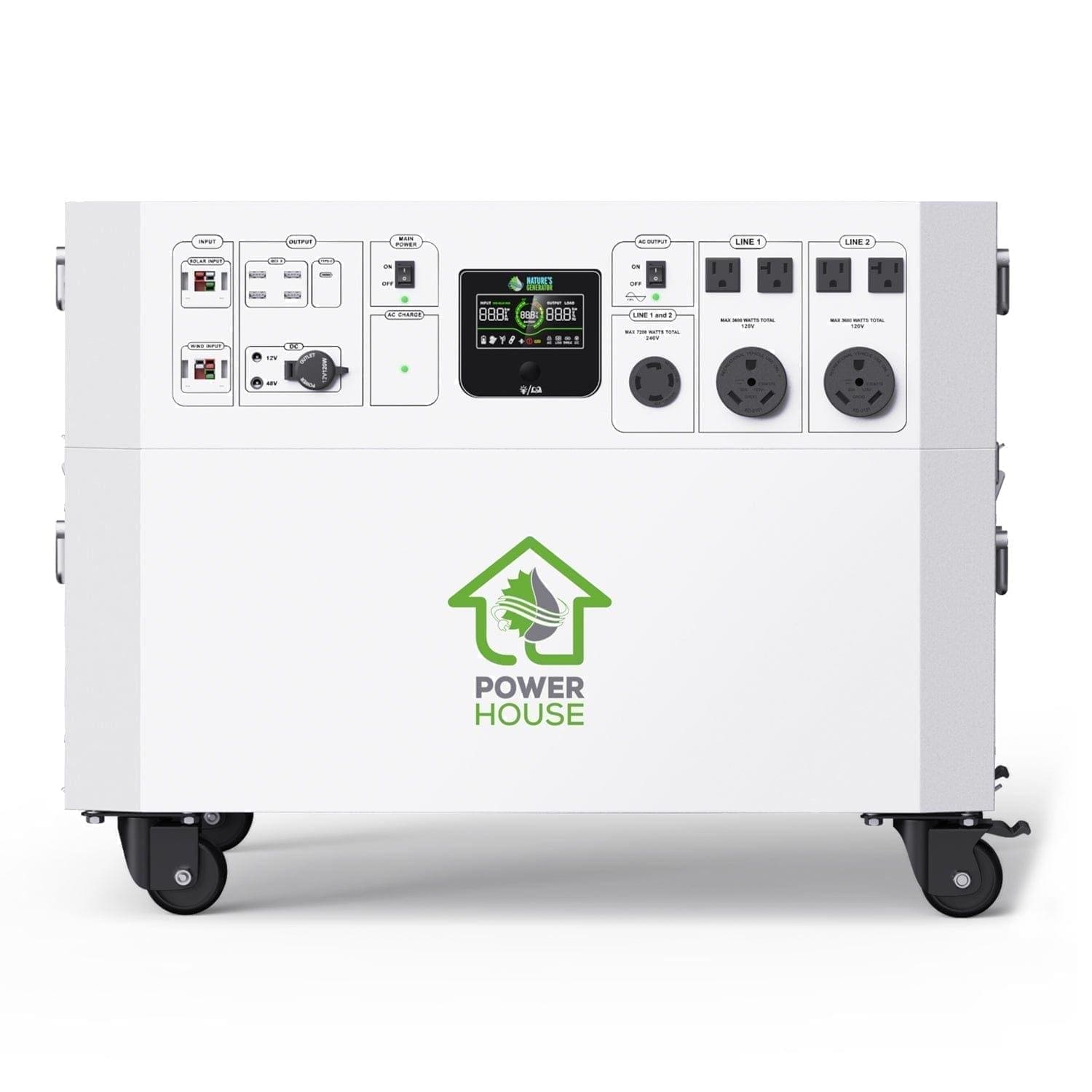 Nature’s Generator Powerhouse with Solar Panel and Transfer Switch