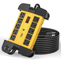 CRST 10-Outlet Metal Surge Protector Power Strip, 2800 Joules Protection, 15FT/6FT Heavy Duty Power Cord with Management Wrap, Wall Mountable Design