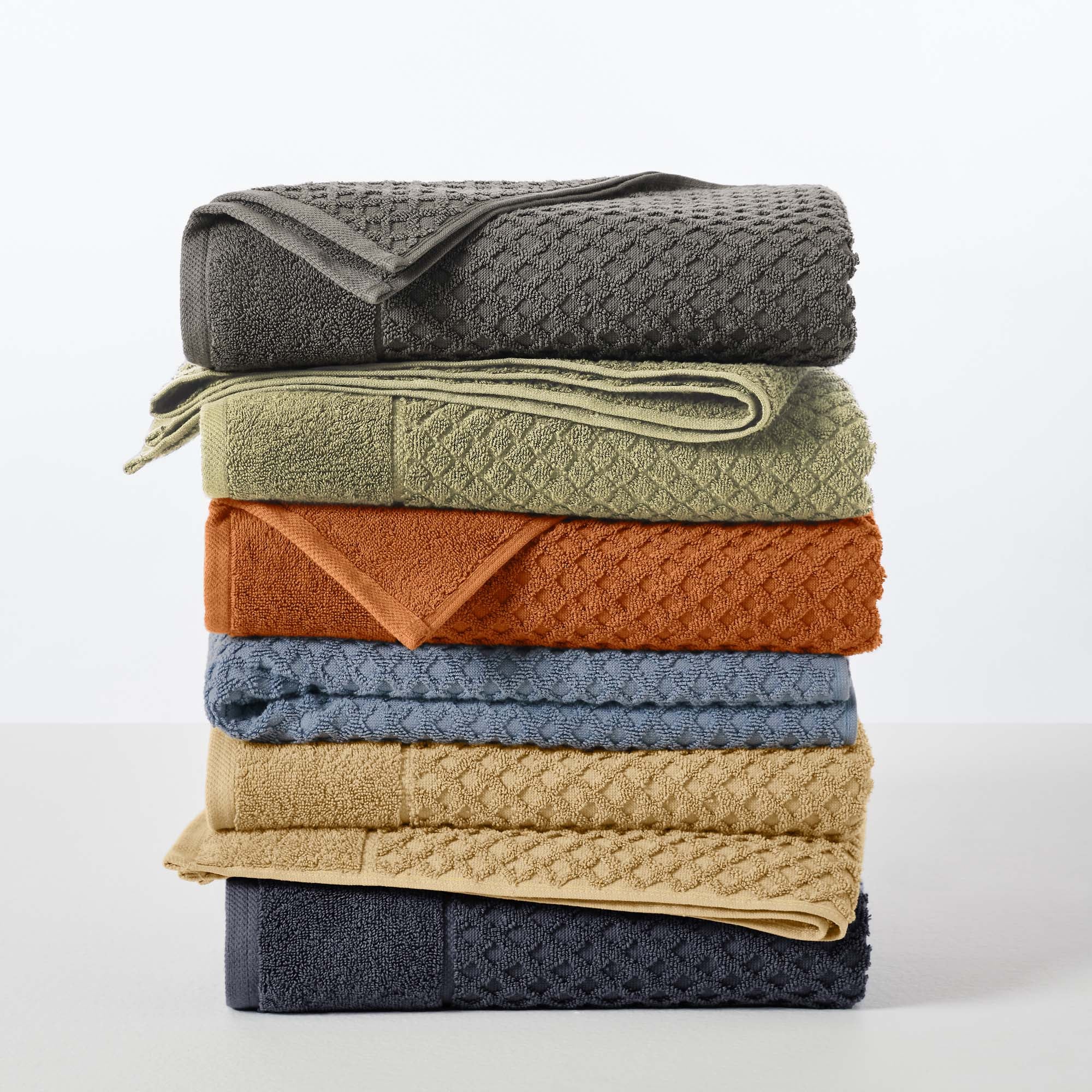 Cotton Diamond Waffle Weave Bath Towel Set - Grayson Collection