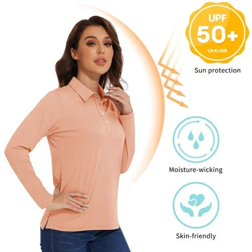 Stylish Women's Polo Shirt - UPF 50+ Sun Protection & Quick Dry Comfort