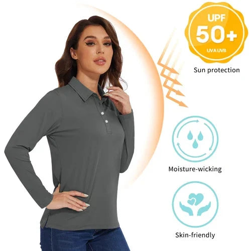Stylish Women's Polo Shirt - UPF 50+ Sun Protection & Quick Dry Comfort