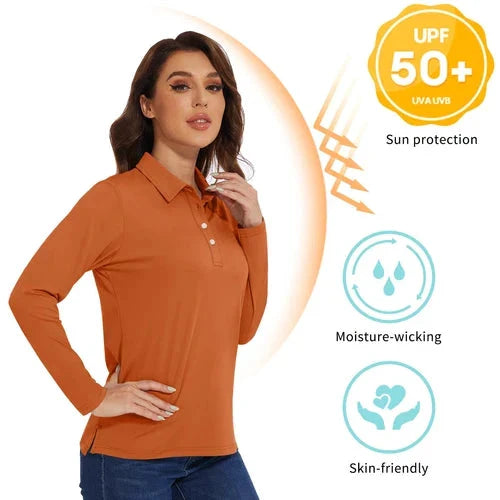 Stylish Women's Polo Shirt - UPF 50+ Sun Protection & Quick Dry Comfort