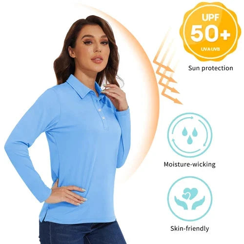 Stylish Women's Polo Shirt - UPF 50+ Sun Protection & Quick Dry Comfort