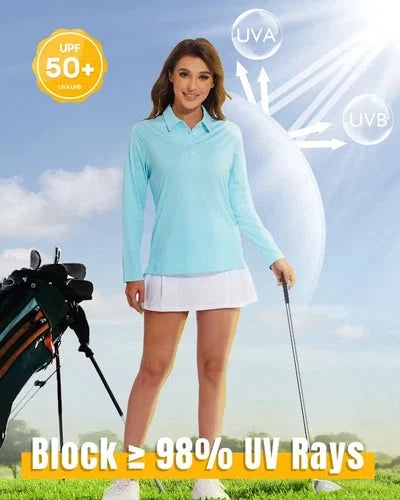 Stylish Women's Polo Shirt - UPF 50+ Sun Protection & Quick Dry Comfort