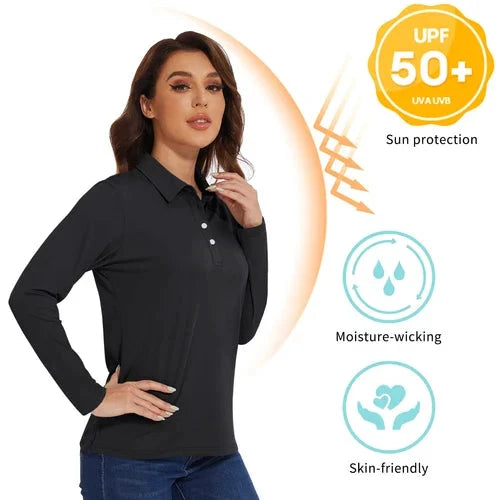 Stylish Women's Polo Shirt - UPF 50+ Sun Protection & Quick Dry Comfort