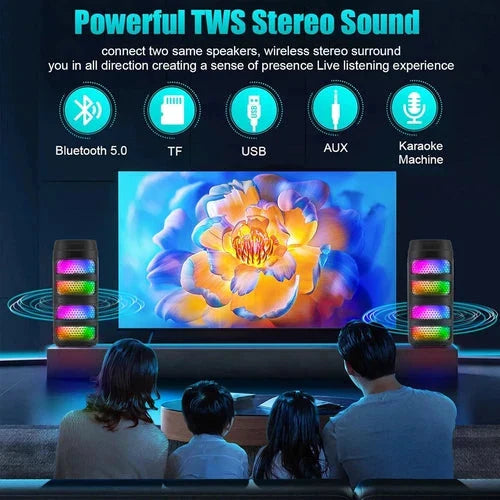 Ultimate Sound 3000W Portable Bluetooth Speaker with Dazzling LED Lights for Epic Parties