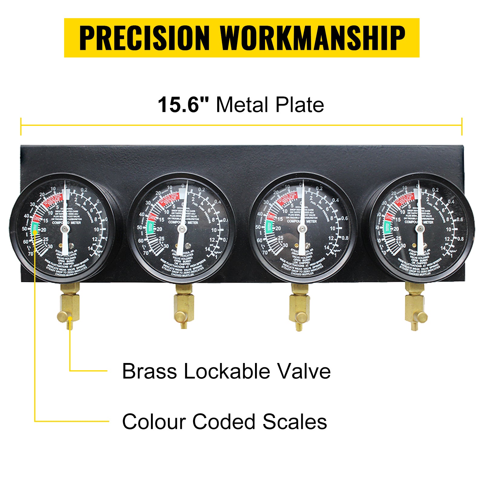 4-Gauge Carburetor Synchronizer Kit: Achieve Perfect Fuel Balance and Performance Tuning for Your Motorcycle with Precision and Ease!
