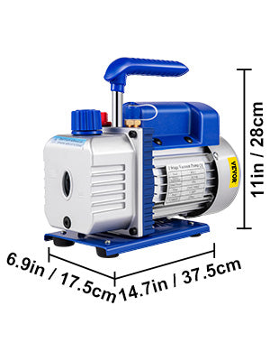 HVAC Refrigeration Vacuum Pump: 1-Stage, Choice of Manifold Gauge, 1.8-12CFM - Essential for Refrigerant Air Conditioning Maintenance