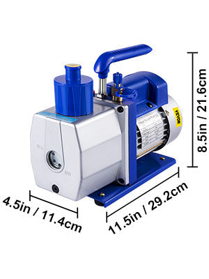 HVAC Refrigeration Vacuum Pump: 1-Stage, Choice of Manifold Gauge, 1.8-12CFM - Essential for Refrigerant Air Conditioning Maintenance