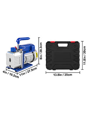 HVAC Refrigeration Vacuum Pump: 1-Stage, Choice of Manifold Gauge, 1.8-12CFM - Essential for Refrigerant Air Conditioning Maintenance