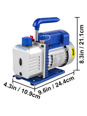 HVAC Refrigeration Vacuum Pump: 1-Stage, Choice of Manifold Gauge, 1.8-12CFM - Essential for Refrigerant Air Conditioning Maintenance