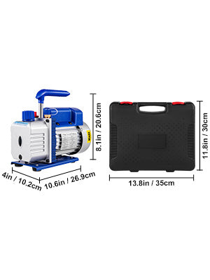 HVAC Refrigeration Vacuum Pump: 1-Stage, Choice of Manifold Gauge, 1.8-12CFM - Essential for Refrigerant Air Conditioning Maintenance