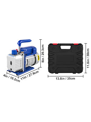 HVAC Refrigeration Vacuum Pump: 1-Stage, Choice of Manifold Gauge, 1.8-12CFM - Essential for Refrigerant Air Conditioning Maintenance