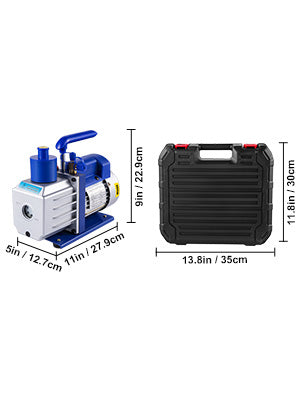 HVAC Refrigeration Vacuum Pump: 1-Stage, Choice of Manifold Gauge, 1.8-12CFM - Essential for Refrigerant Air Conditioning Maintenance