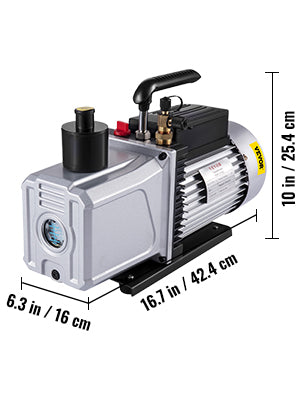 HVAC Refrigeration Vacuum Pump: 1-Stage, Choice of Manifold Gauge, 1.8-12CFM - Essential for Refrigerant Air Conditioning Maintenance
