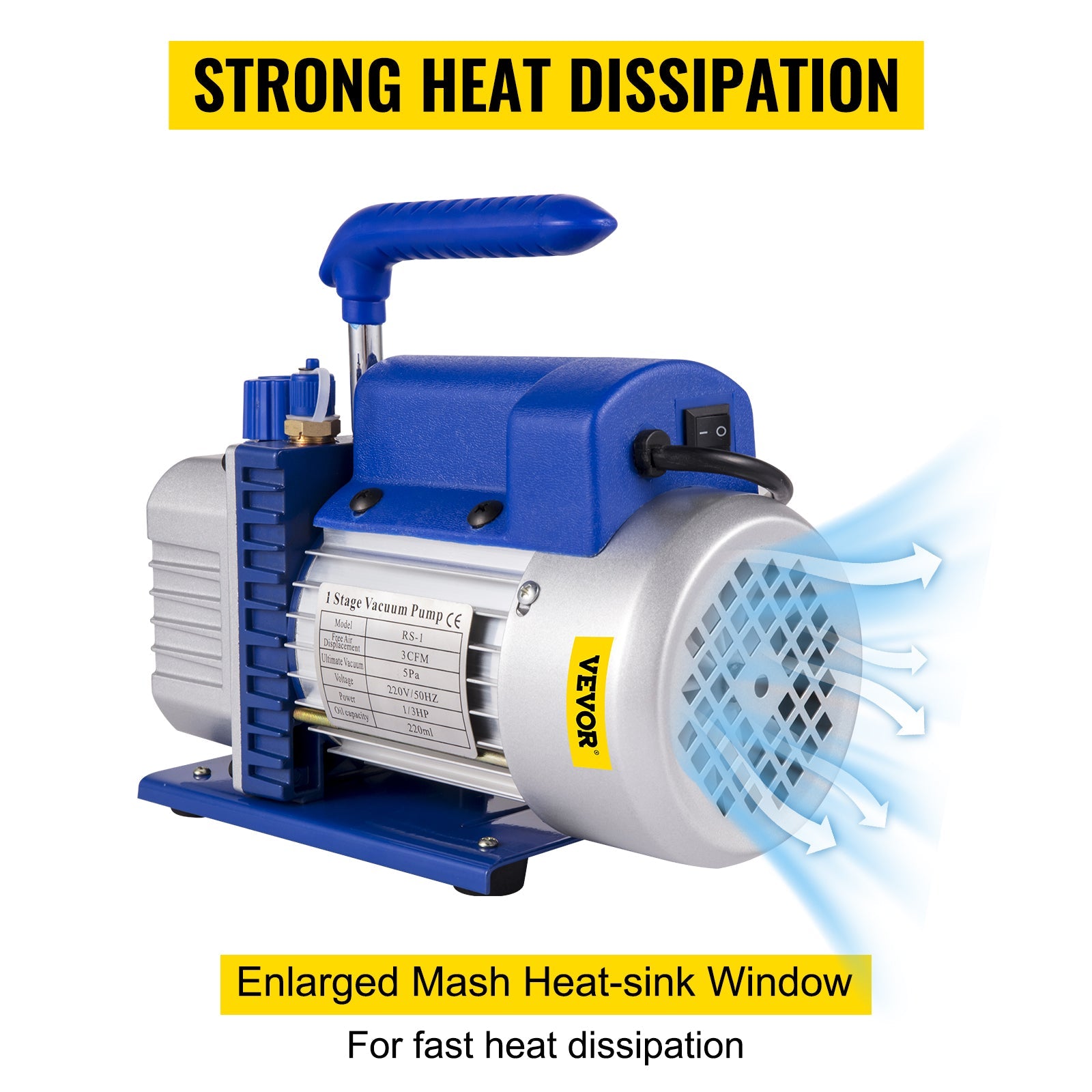HVAC Refrigeration Vacuum Pump: 1-Stage, Choice of Manifold Gauge, 1.8-12CFM - Essential for Refrigerant Air Conditioning Maintenance