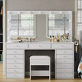 Vektaya US-VD017 Bedroom Makeup Vanity desk with LED Mirror, 15 Drawers